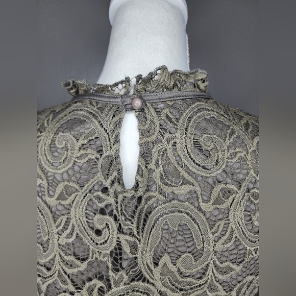 PerSeption Concept Cap Sleeve Lace Green Blouse. Size Small - Picture 5 of 8